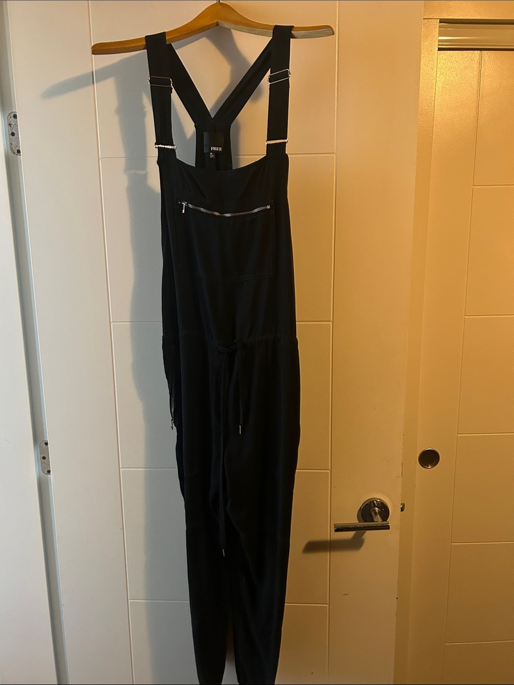 NWOT WILFRED Black Jumpsuit Overalls with Front Zip PocketS